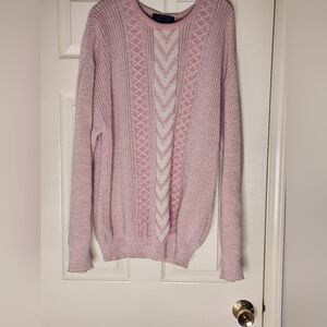 Jantzen L Light Pink White Knitted Lngslv WOOL Blend Women’s Sweater Canada